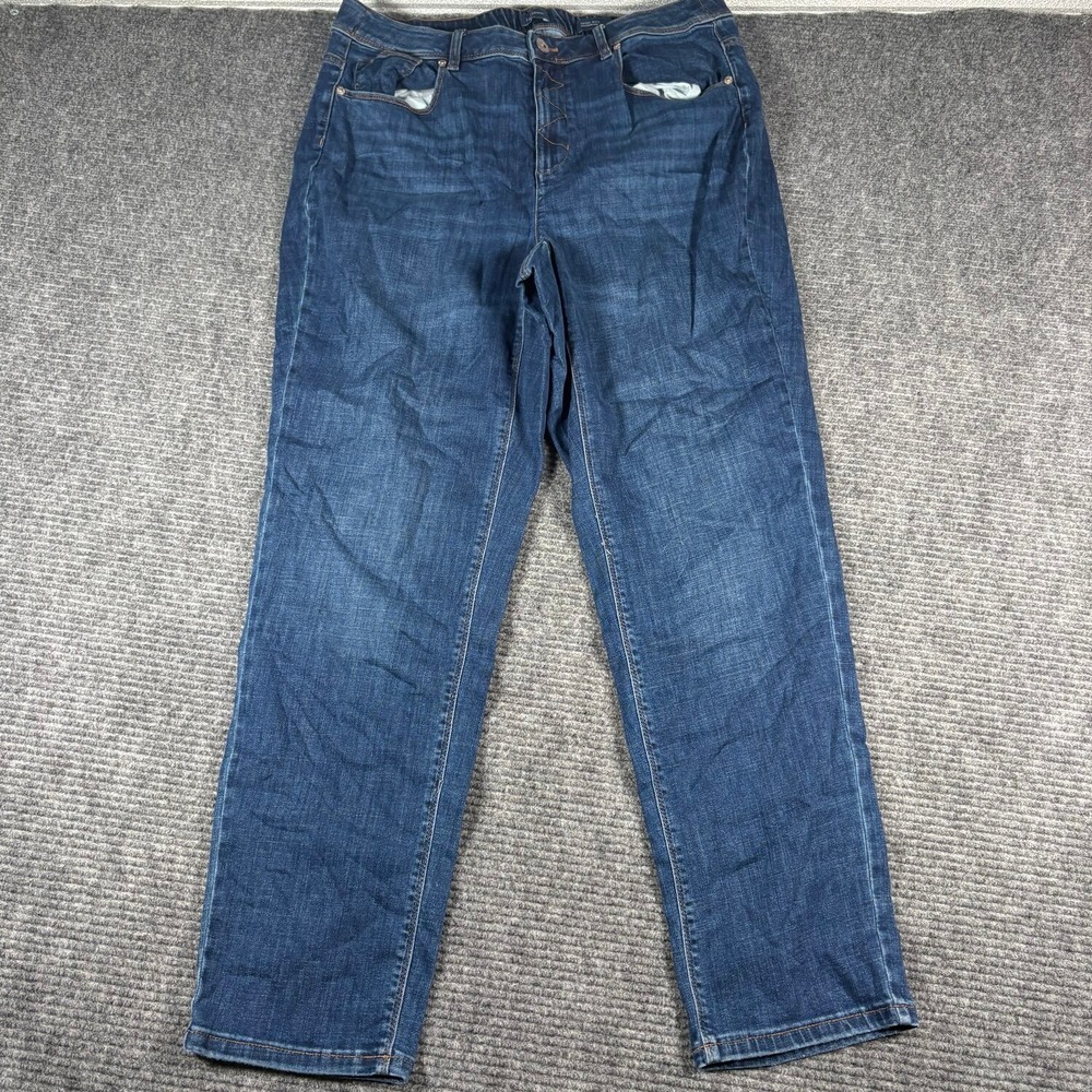 J. Jill Straight Leg Jeans Womens 16R Blue Excellent High Rise Stretch Denim